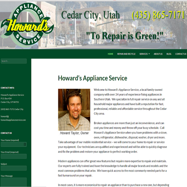 Howard's Appliance Service cover sheet