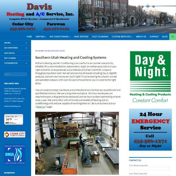 Davis Heating & AC Service, Inc. cover sheet